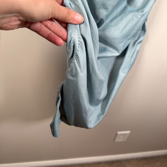 Blanqi Everyday Maternity Cap Sleeve Maternity Dress Size M/L Blue Crew Neck - Picture 6 of 8